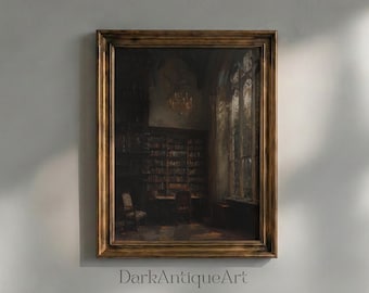 Dark Academia Library Print: Moody Book Nook Wall Art (Digital Download)