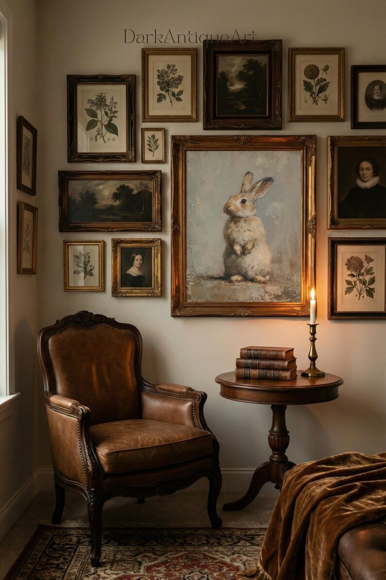 Vintage Bunny Painting | Victorian Cottagecore Nursery Art (Digital Download) image 18