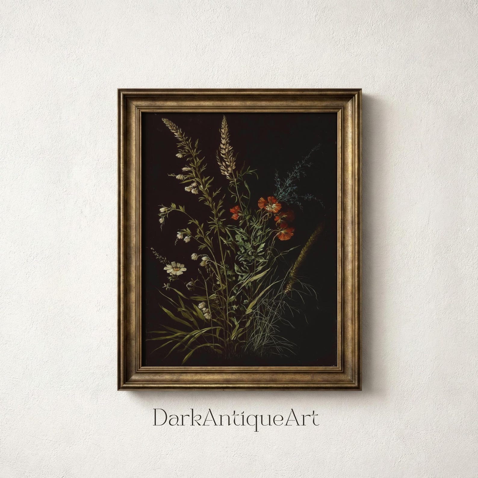 Moody Floral Print Set: Dark Botanical Gallery Wall Art (digital ...