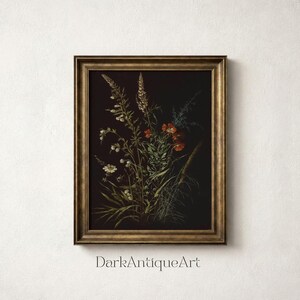 Moody Floral Print Set: Dark Botanical Gallery Wall Art (digital ...