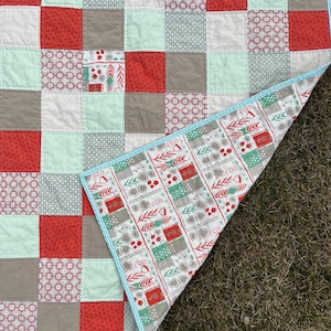 Baby Quilt Handmade | Baby Shower Gift | Baby Boy Quilt | Nursery Quilt, Toddler Gift, Modern Quilt Baby Blanket | Gender Neutral Quilt