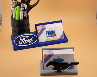 Ford Business Card Holder,  Ford Mustang Stack Tires Pen Holder, Truck F150 Desk Organizer - Unique Automotive Gift