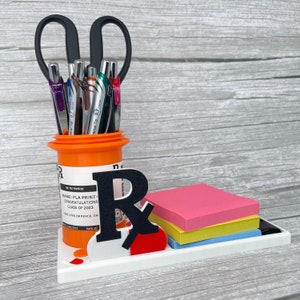 Pharmacy Technician Pill Bottle Pen Holder | RX Pharmacist Tech Desk Organizer | Doctor Of Pharmacy | Pharmacy Student Gift | Apothecary