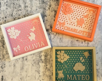 Personalized Baby Name Sign, Custom Nursery Decor, Newborn Keepsake, Baby Shower Gift