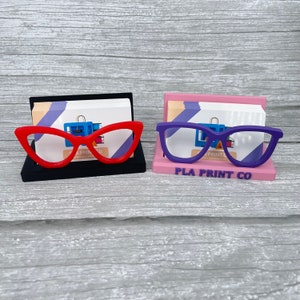 Eyeglasses Business Card Holder | Personalized Desk Organizer | Eyeglass Store Decor