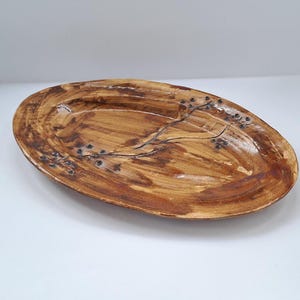 Handcrafted Woodland Path Platter – Rustic Ceramic Serving Plate with Nature-Inspired Design