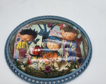 Decorative wall frame The enchanted carousel ORTF handmade decoration