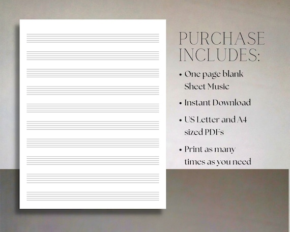 白紙の楽譜：10段五線譜（印刷可能なPDF） - Etsy 日本