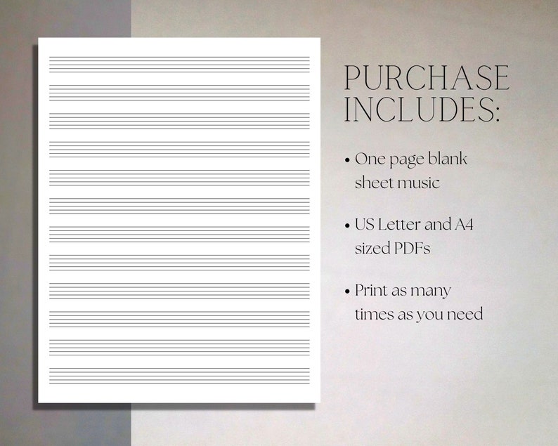 Printable Blank Sheet Music Manuscript Paper 12 Stave - Etsy