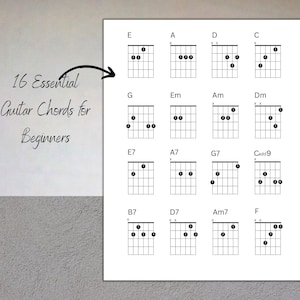 16 Printable Essential Guitar Chords Chart for Beginner Guitarists ...