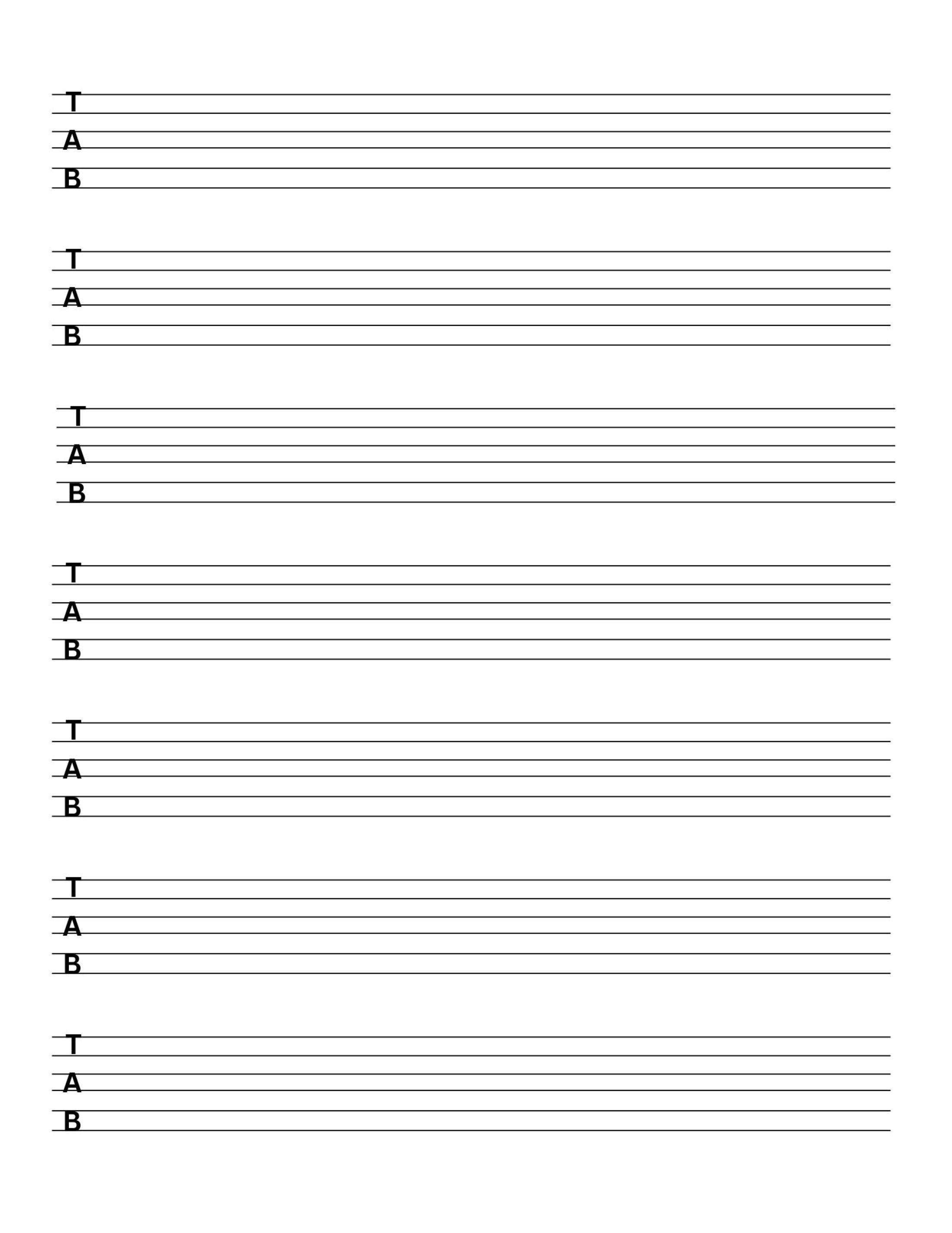 Free Blank Guitar Tab Sheets Pdf