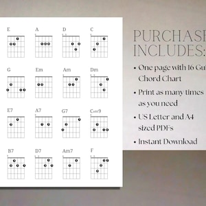 16 Printable Essential Guitar Chords Chart for Beginner Guitarists ...