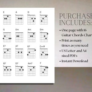 16 Printable Essential Guitar Chords Chart for Beginner Guitarists ...