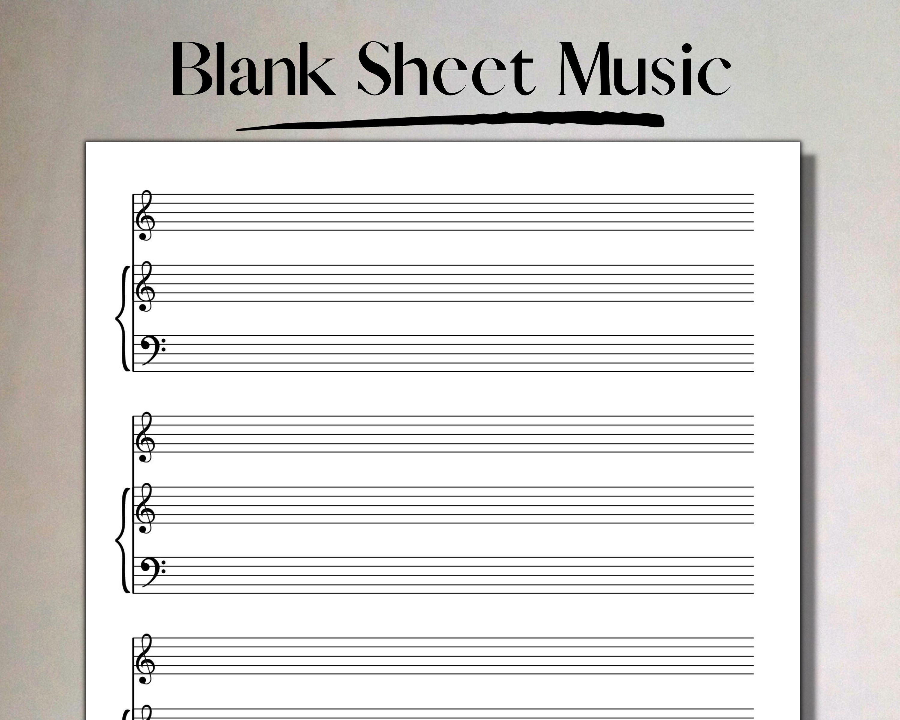 Printable Sheet Music Manuscript Paper Accompaniment and Melody Piano Printable Sheet Music Manuscript Paper Accompaniment and Melody Piano