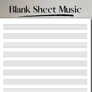 Blank Sheet Music 12 Stave Manuscript Paper printable PDF Etsy