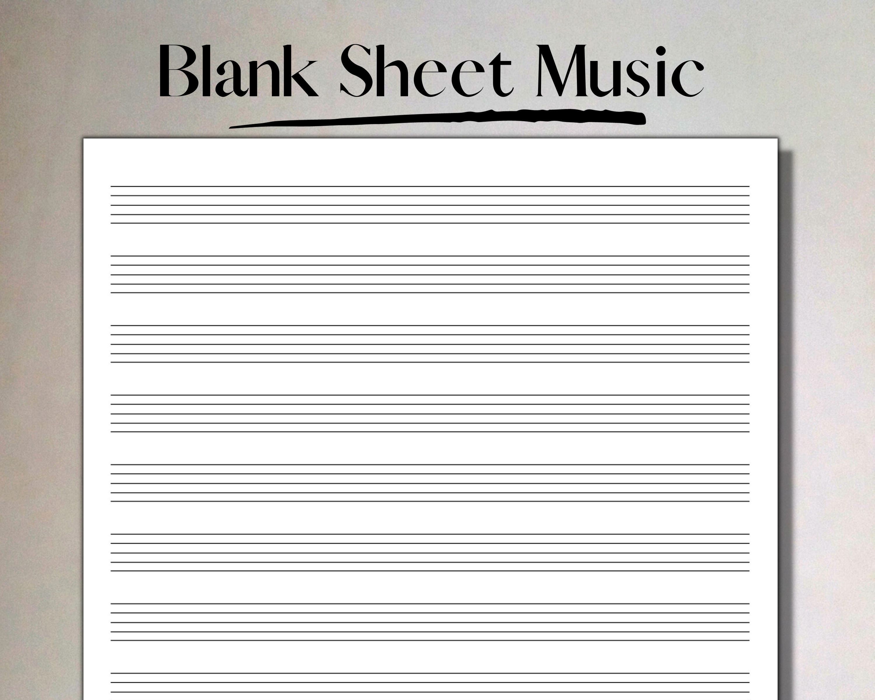 Printable Blank Sheet Music Manuscript Paper, 12 Stave, Printable
