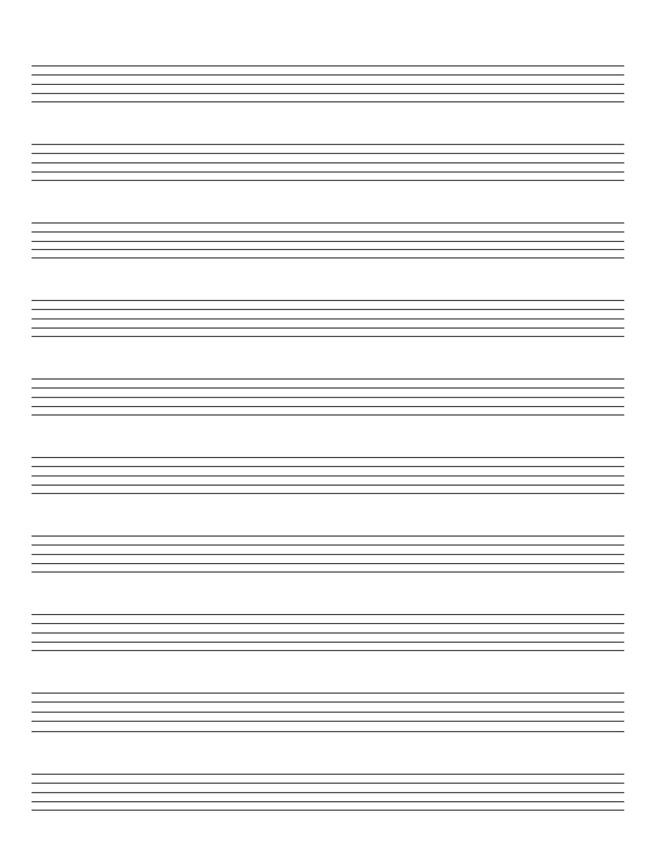 Printable Sheet Music Music Manuscript Paper, Blank 10 Stave, Printable