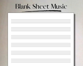 Printable Sheet Music Music Manuscript Paper, Blank 10 Stave, Printable PDF Instant Download, Piano Staff Paper, A4 & US Letter