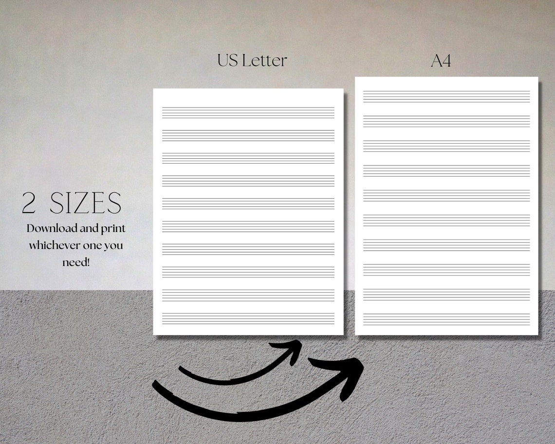 Printable Sheet Music Music Manuscript Paper Blank 10 Stave - Etsy