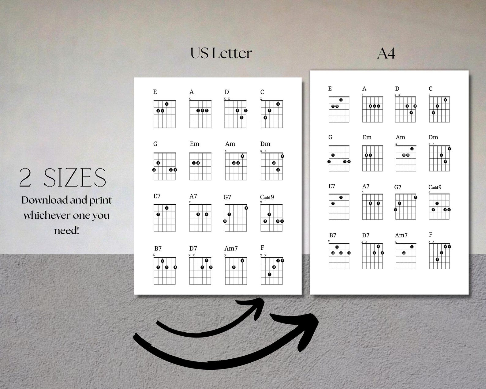 16 Printable Essential Guitar Chords Chart for Beginner Guitarists ...