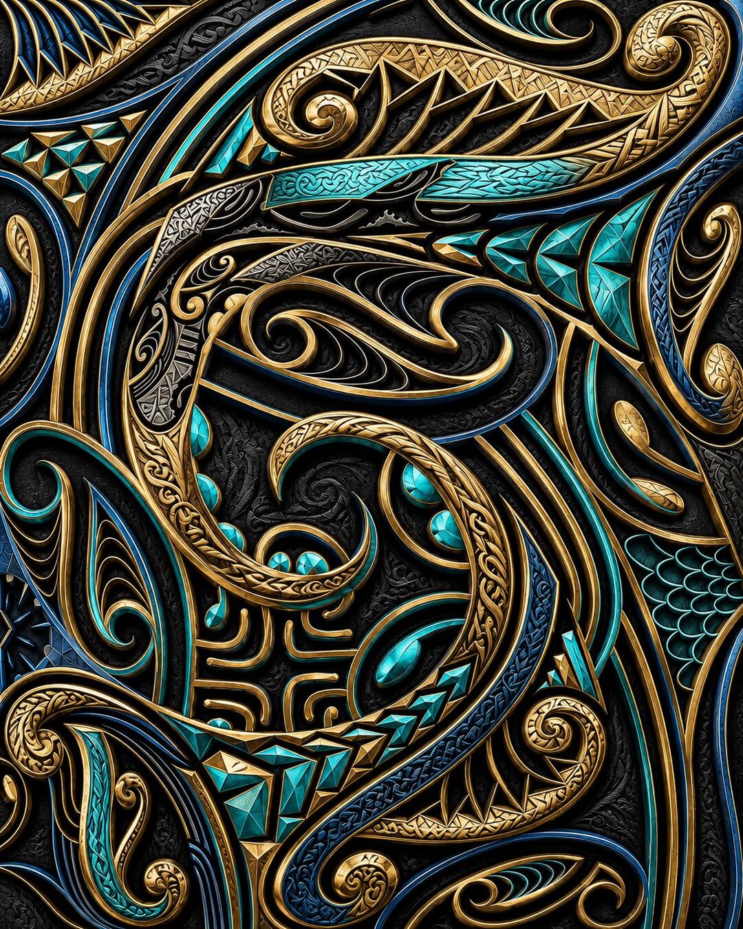 Polynesian Fusion Pattern Art: Pacific Island Inspired Design - Etsy