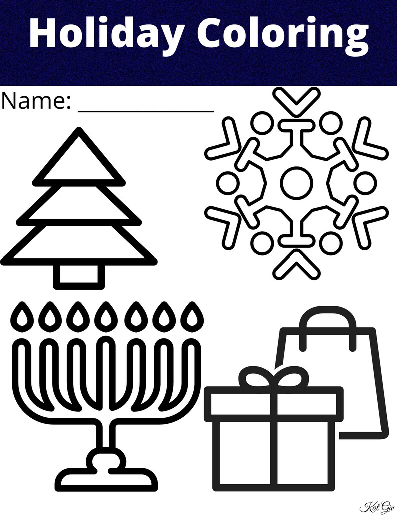 Holiday Coloring Pages - Etsy