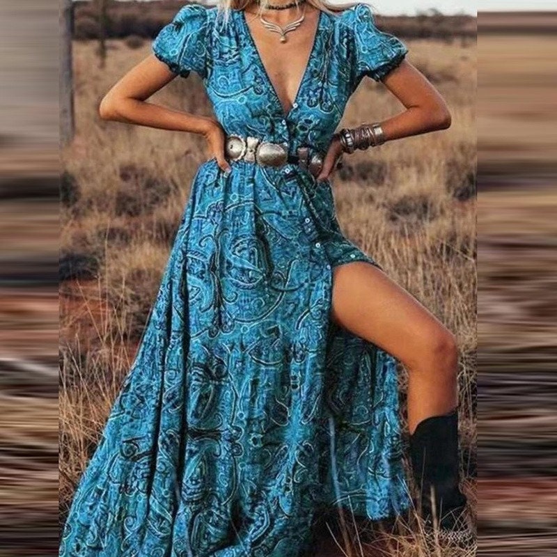 Women Dress Ruffles Long Dress Party Dress Boho Beach - Etsy