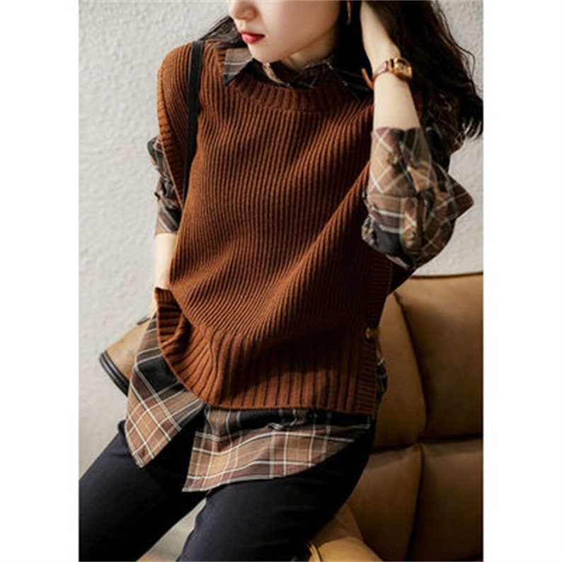 Women Sweater Vest Cozy Knitwear Sweater Vest Winter Etsy