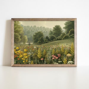 Wildflower Field Landscape Art Print - Floral Art, Classic 19th Century Vintage Style - PRINTABLE Instant Digital Download - Edition 8
