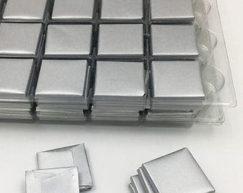 Schokolade 4*4 cm, Vollmilch-Schokolade, Milchschokolade, Madlenschockolade, 50 Stück Silber oder Gold