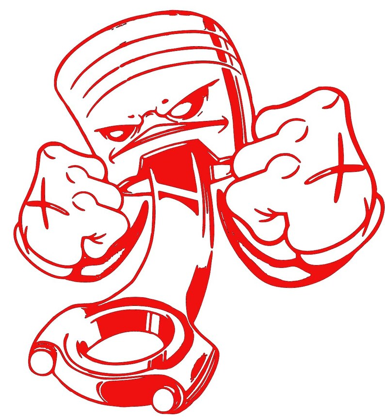 Angry Piston Funny Window Decal Mechanic Tool Box Decal - Etsy
