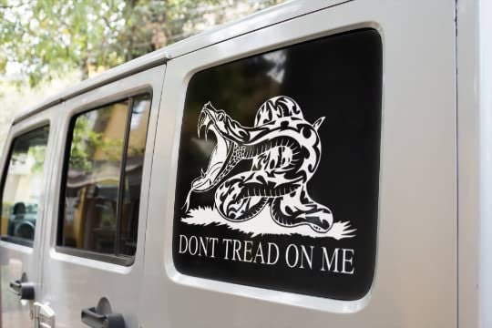 thumbnail image 2 of Show Your Spirit! 'Don't Tread On Me' Vinyl Die-Cut Decal – White, Glossy Finish, Made In USA 2 of 2
