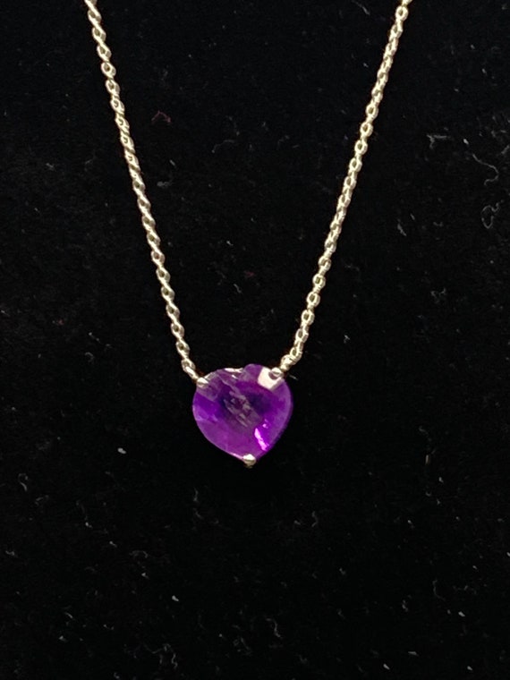 Amethyst Heart Shaped Necklace