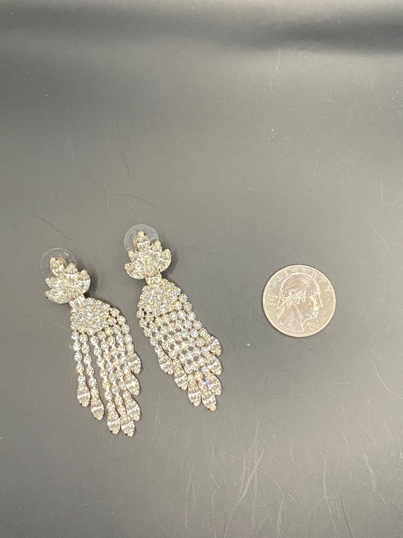 Rhinestone Necklace and Earring Set - image 2