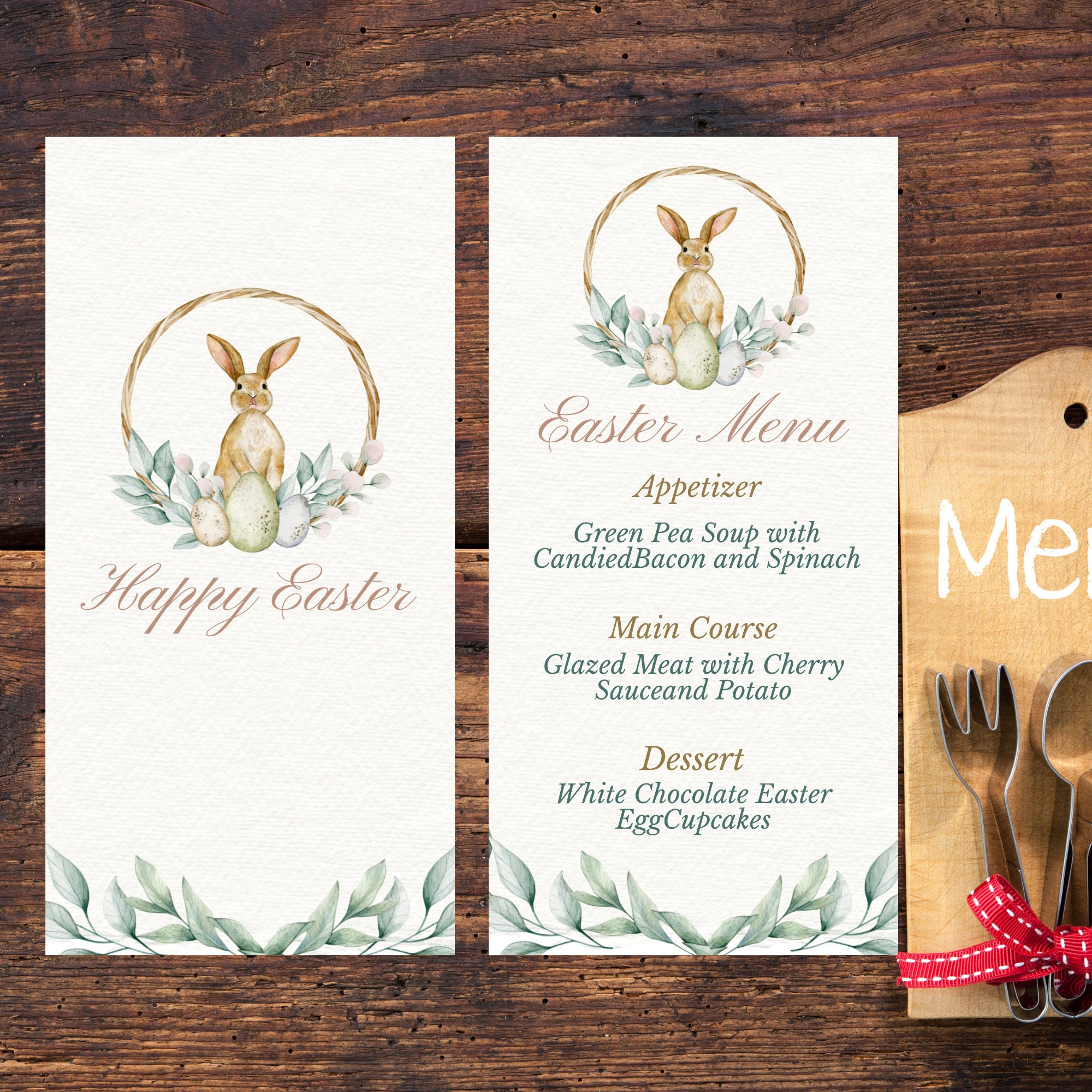 Editable Easter Menu Template Floral Bunny Theme Digital Easter Egg Editable Easter Menu Template Floral Bunny Theme Digital Easter Egg