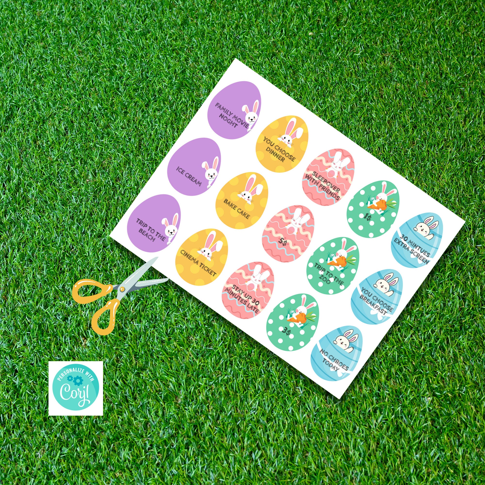 Editable Easter Egg Token Set: Printable Easter Coupons for Kids Easter ...