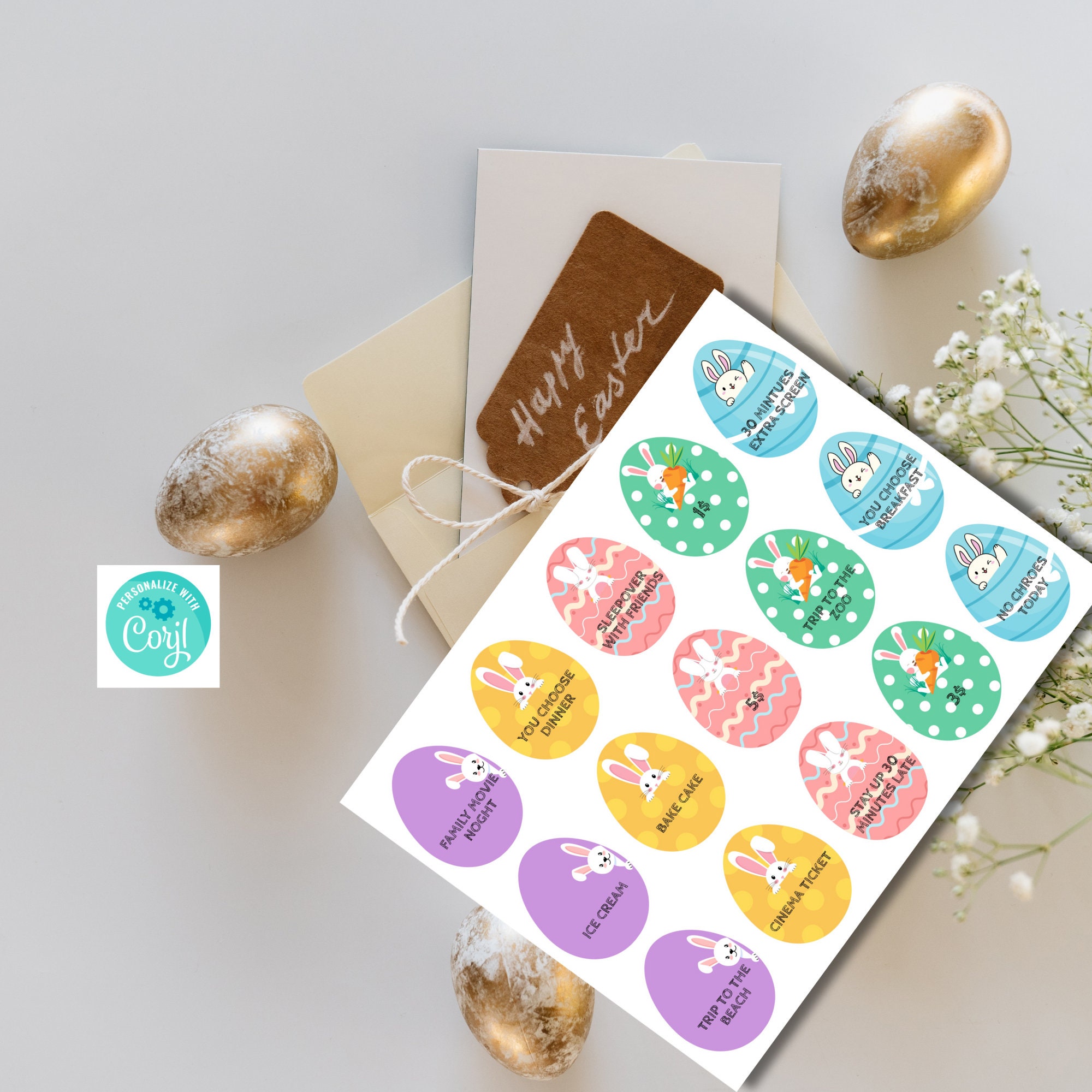 Editable Easter Egg Token Set: Printable Easter Coupons for Kids Easter ...