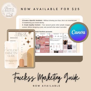 Faceless Marketing Guide for Beginners | Digital Marketing eBook | Build a Profitable Online Brand Without Showing Your Face |