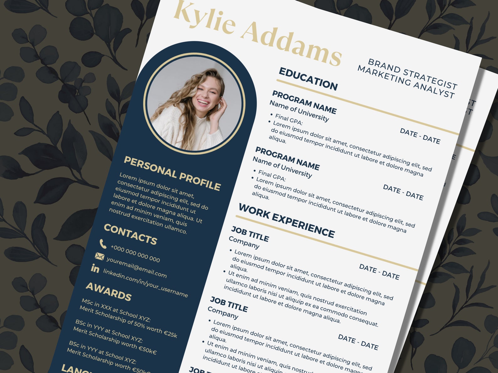 Canva Resume, CV Template Modern, CV Photo, CV Template Professional ...