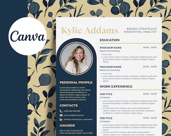 Canva Resume, CV Template Modern, CV Photo, CV Template Professional, Template Word Alternative, Marketing Executive Tech Clean Resume Pro