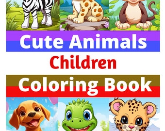 Children's Animal Coloring Book, 36 Pages(A4 Size). Download, Print & Start Coloring.