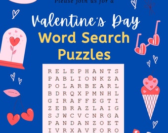 Valentine's Day - Word Search Puzzles for Teens & Adults