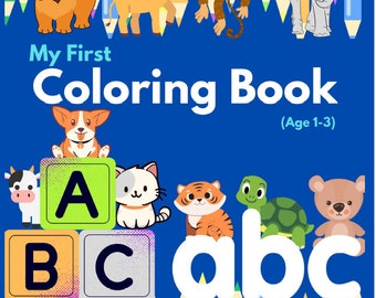 Alphabets with Animals Learning & Coloring Book for Toddlers (1-2 Yrs)