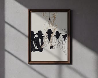 Arte en blanco y negro, impresión retro de gánster: arte mural motivacional, decoración de arte callejero, póster de grafiti, regalo para emprendedores, imprimible 7