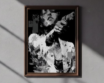 Femme Fatale Noir Art Print, Gangster Boss Lady (Digital Download)