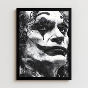 Noir Joker Print: High-Contrast Black and White Portrait (Digital Download)