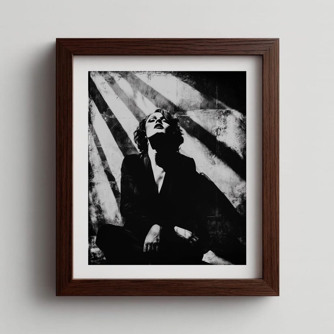Vintage Noir Glamour Woman Art Print - 1920s Style Black and White ...