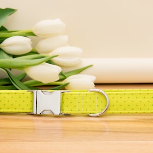 Neon Yellow Green Geometric Dog Collar