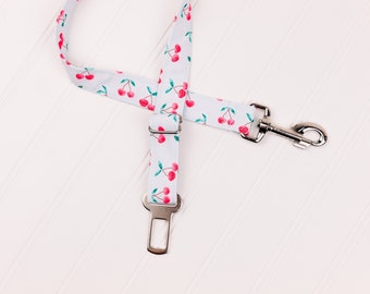 Summer Cherries Dog Seatbelt Water Resistant Canvas