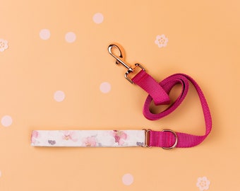 Misty Pink Floral Water Resistant Dog Leash in Recycled Water Resistant Canvas